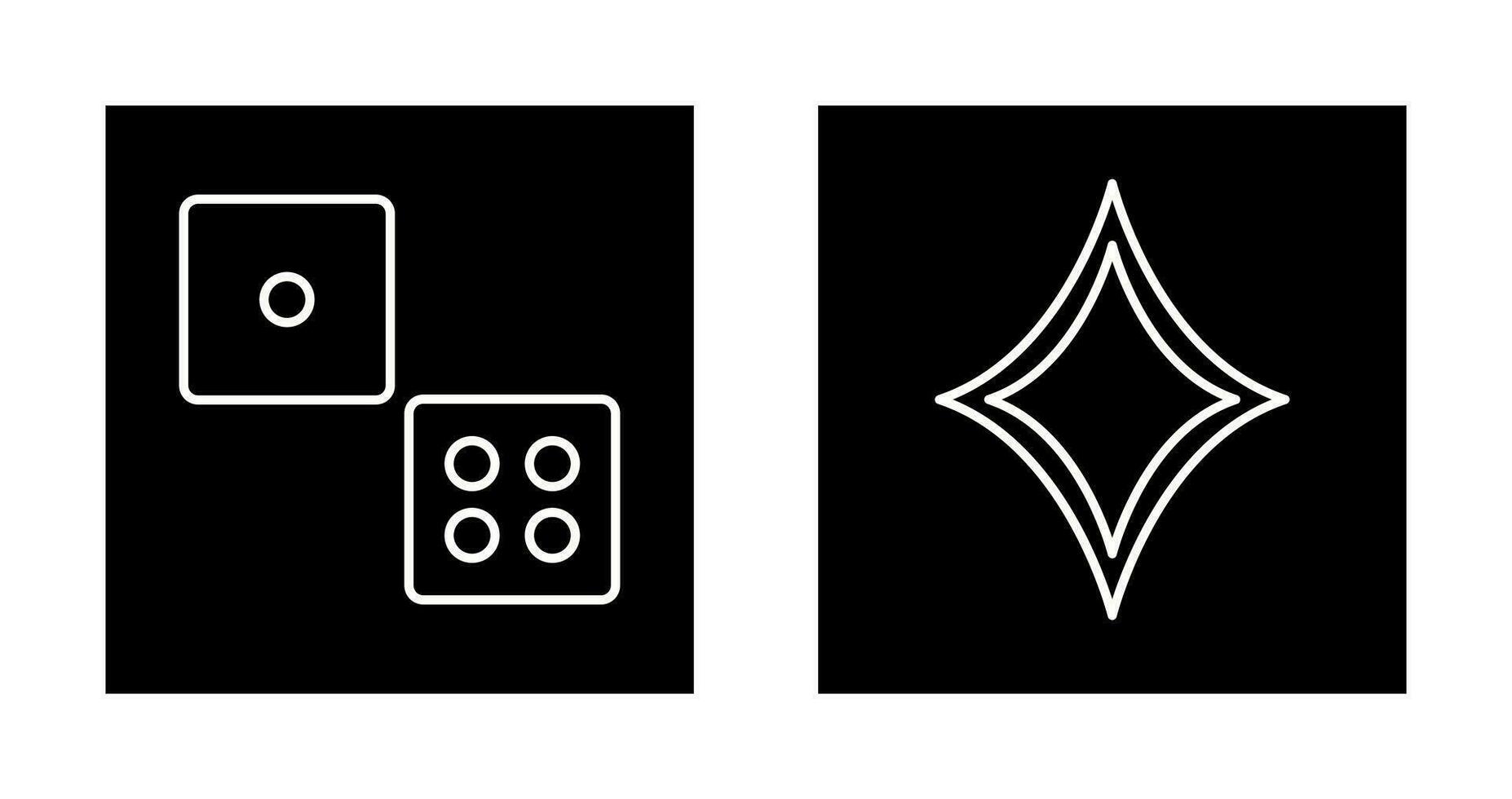 dice and diamond and  Icon vector