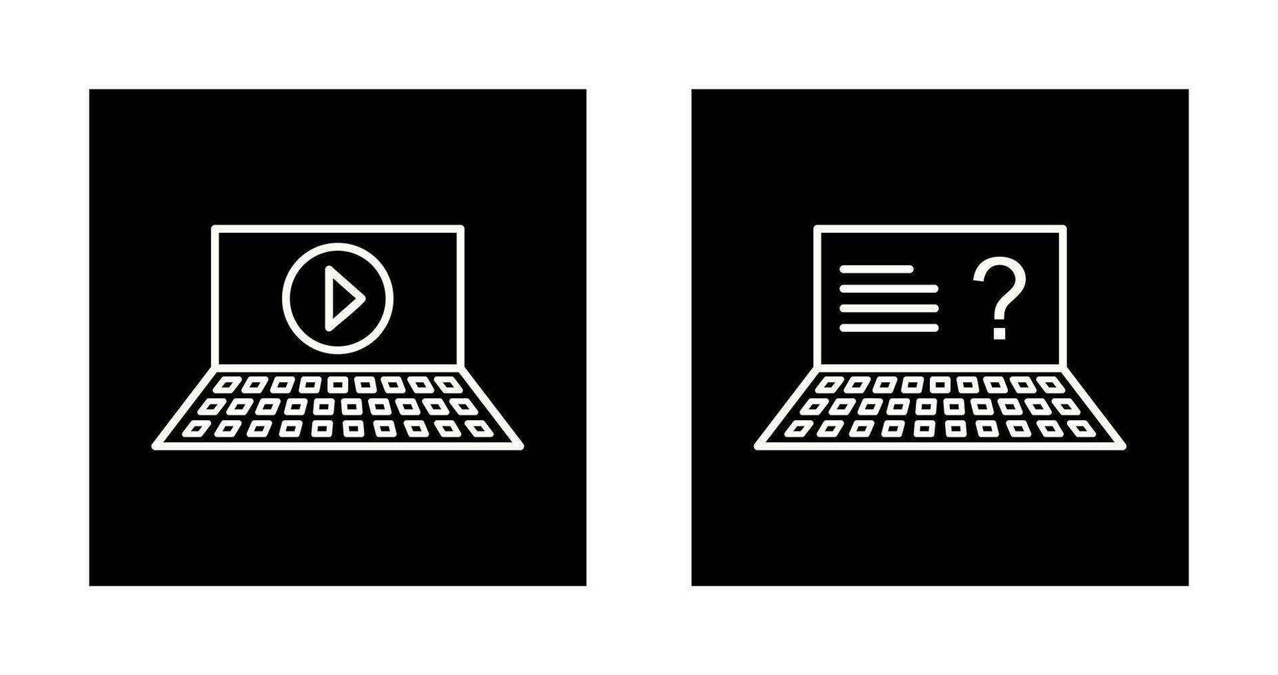 Play Video and Online Exam Icon vector
