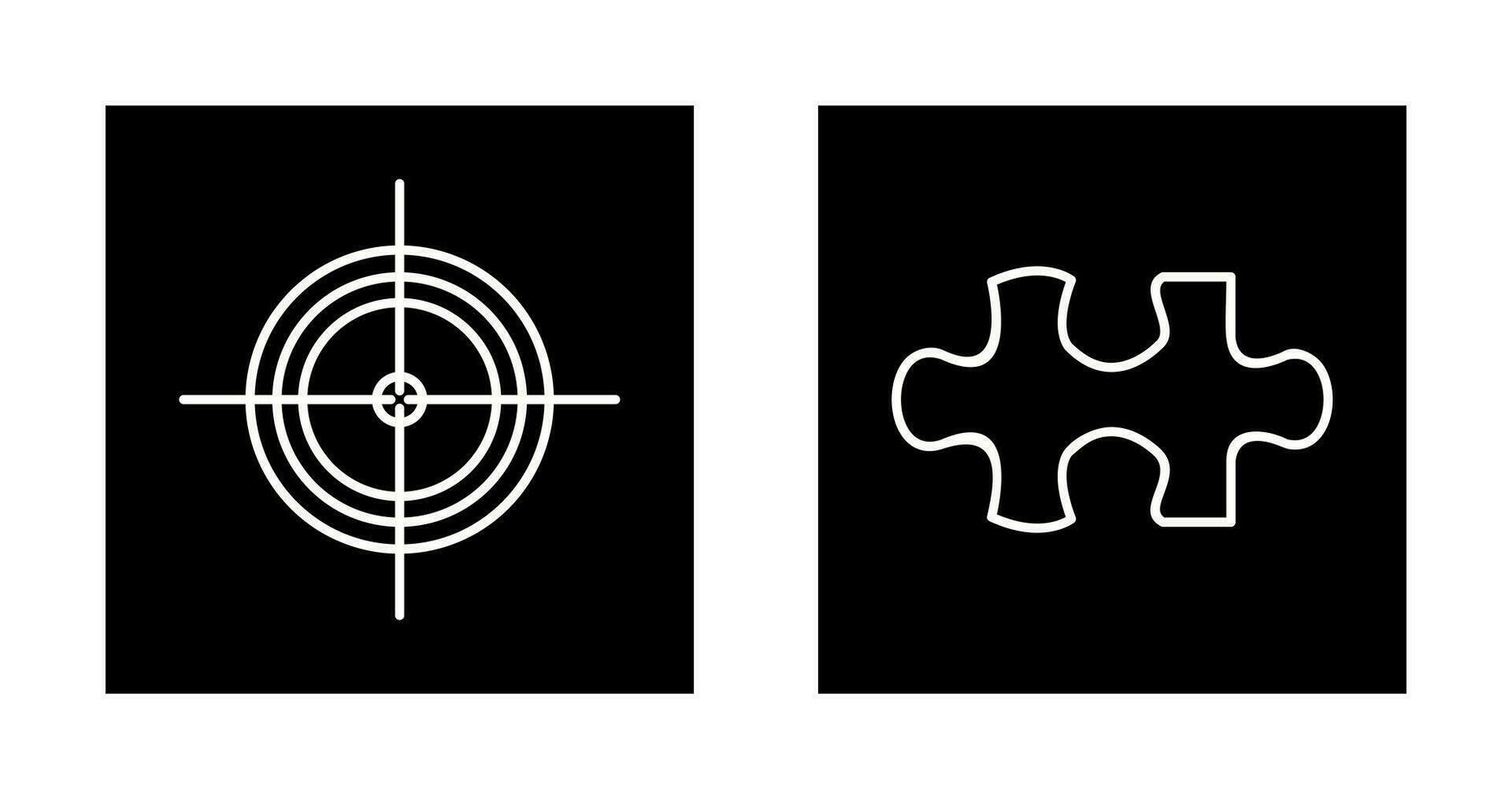 Target and Puzzle Piece Icon vector