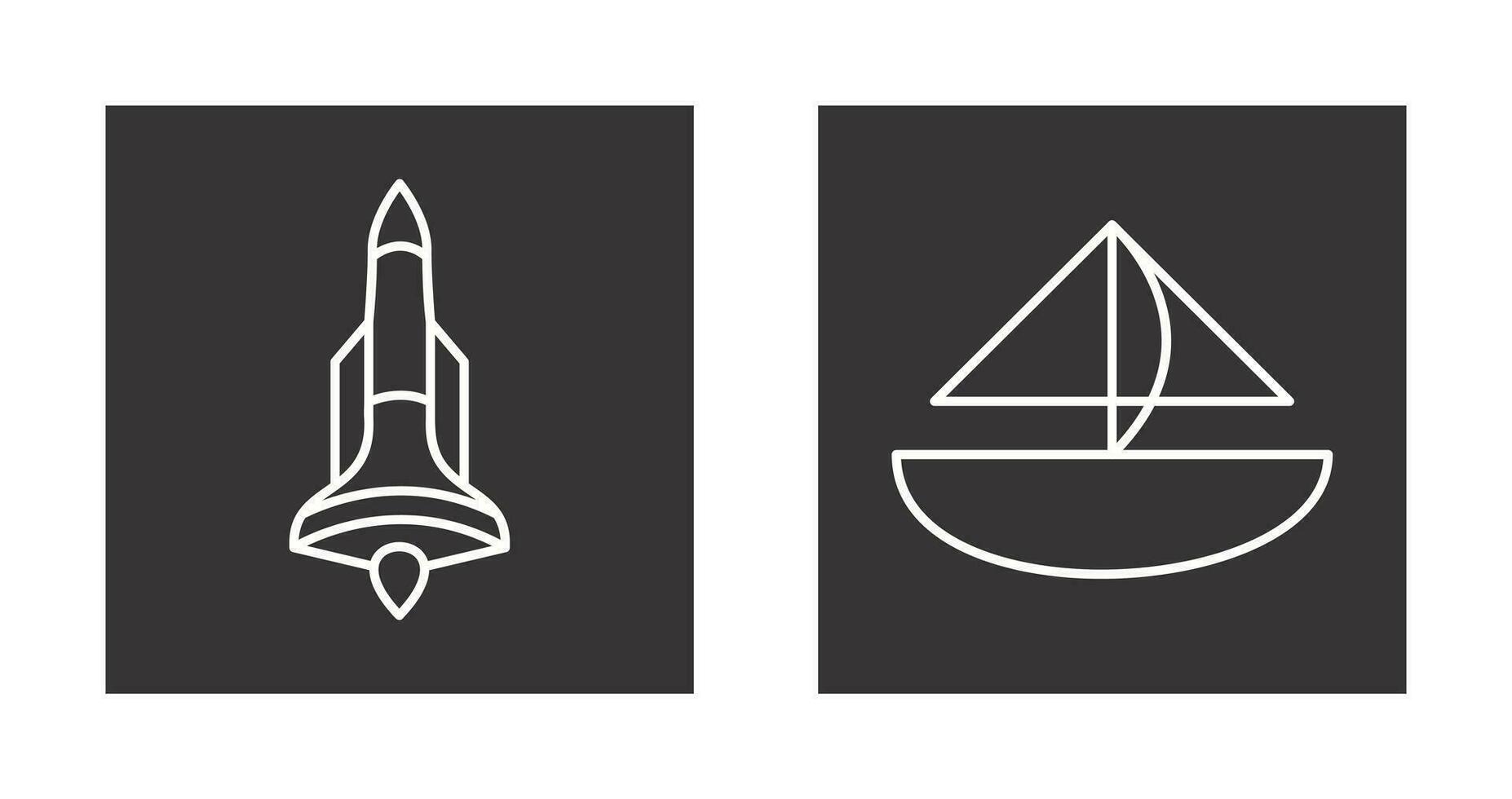 Rocket and Small Yacht Icon vector