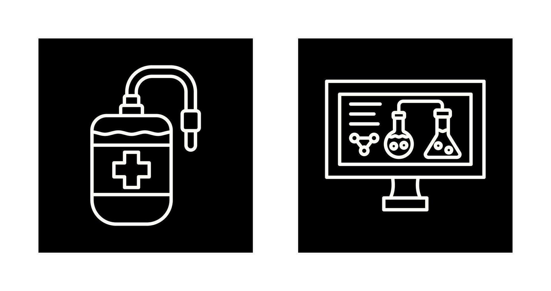 Blood Bag and Experiment Icon vector