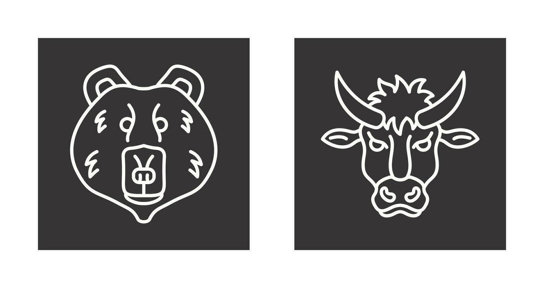 Polar Bear and Bison Icon vector