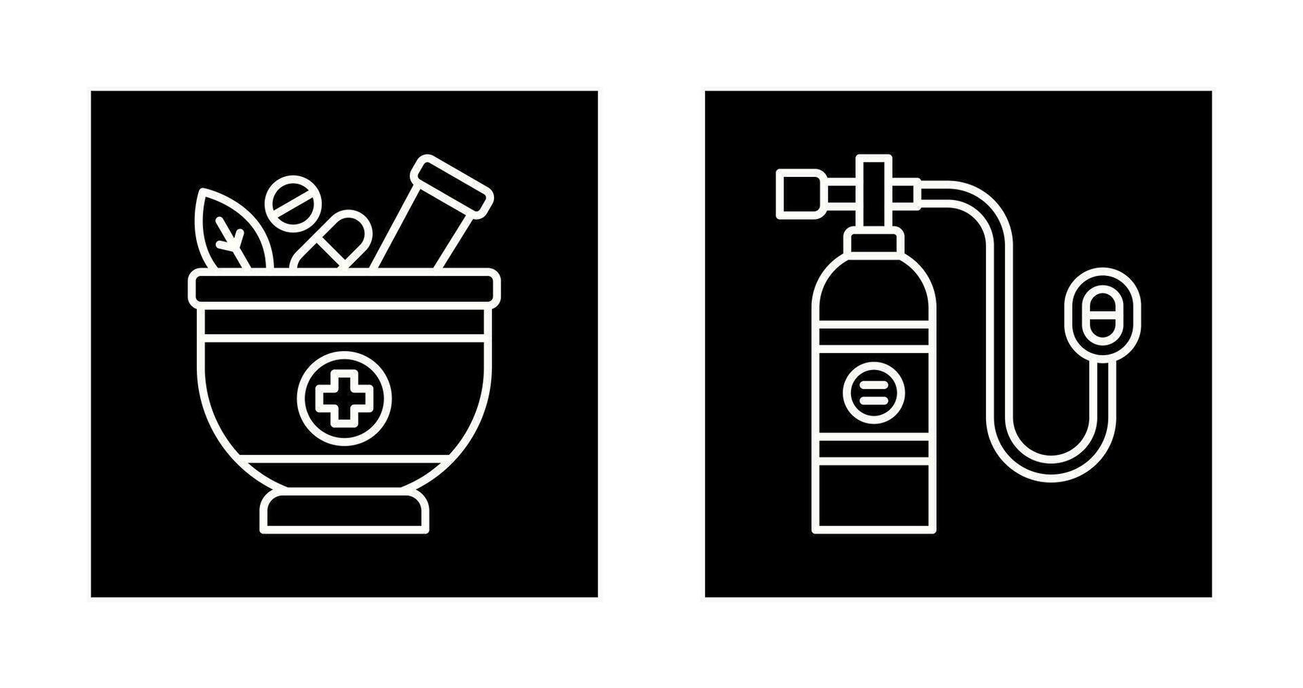 Herb and Oxygen Tank Icon vector