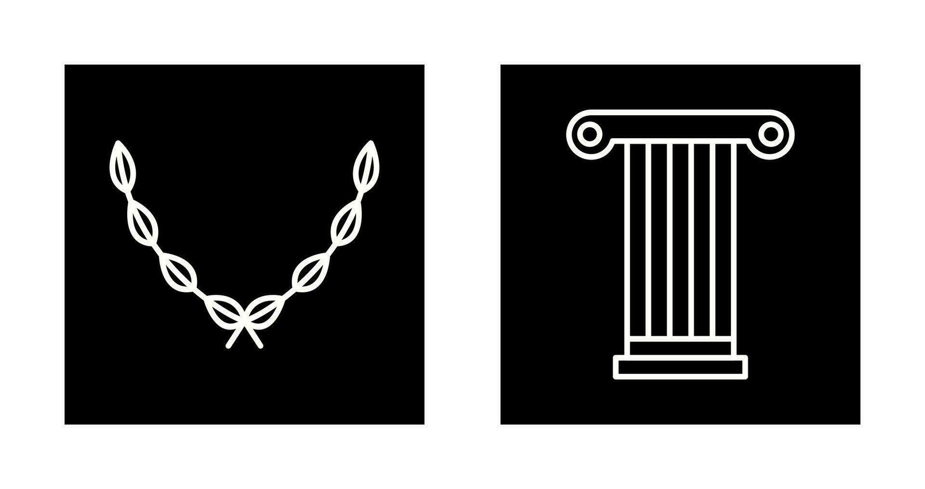 Leaves Wreath and Pillar Icon vector