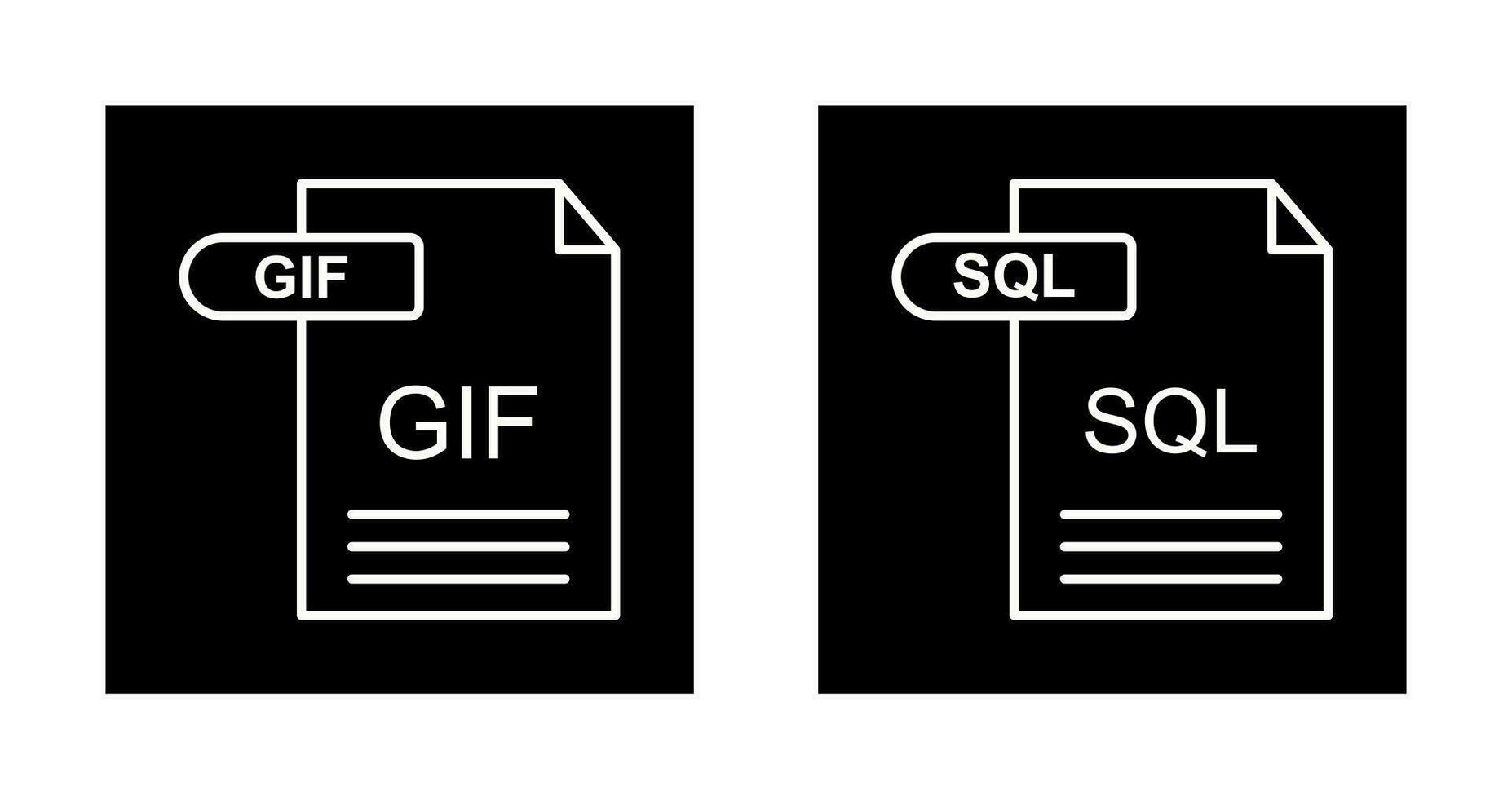 GIF and SQL Icon vector