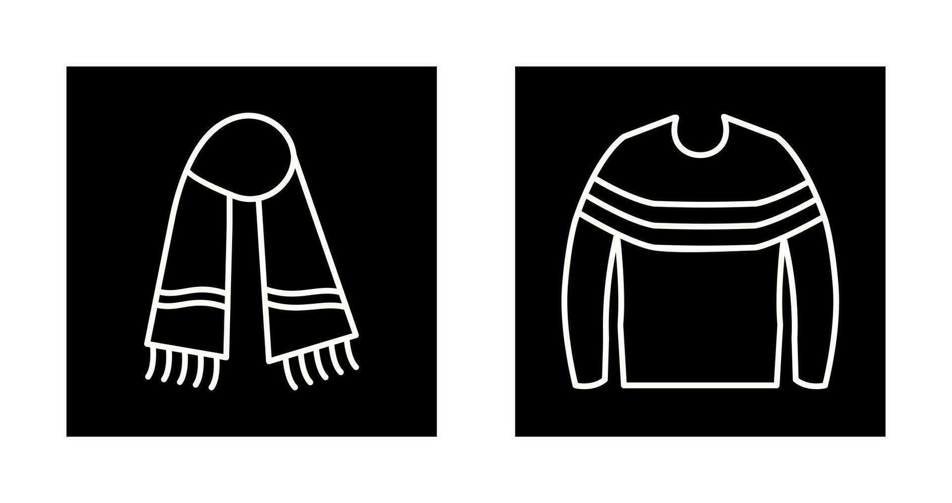 Warm Scarf and garments Icon vector