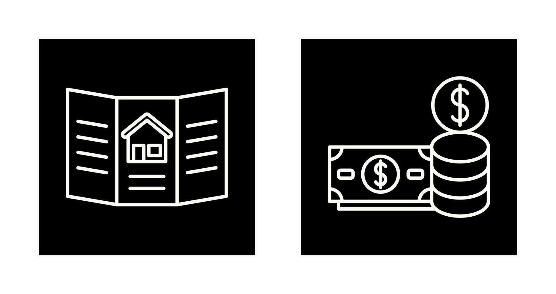 Brochure and Money Icon vector
