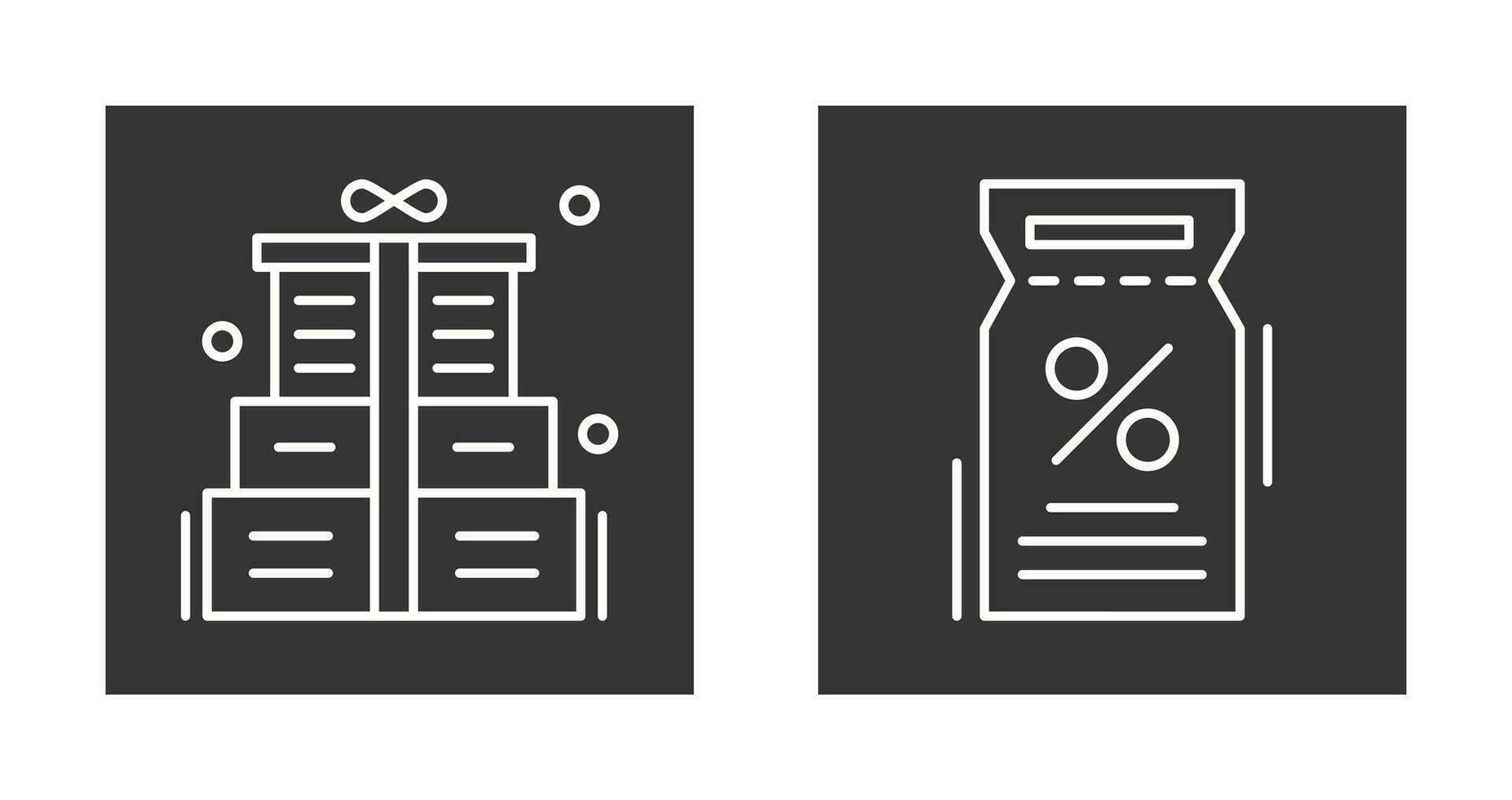 Gift Box and Discount Voucher Icon vector
