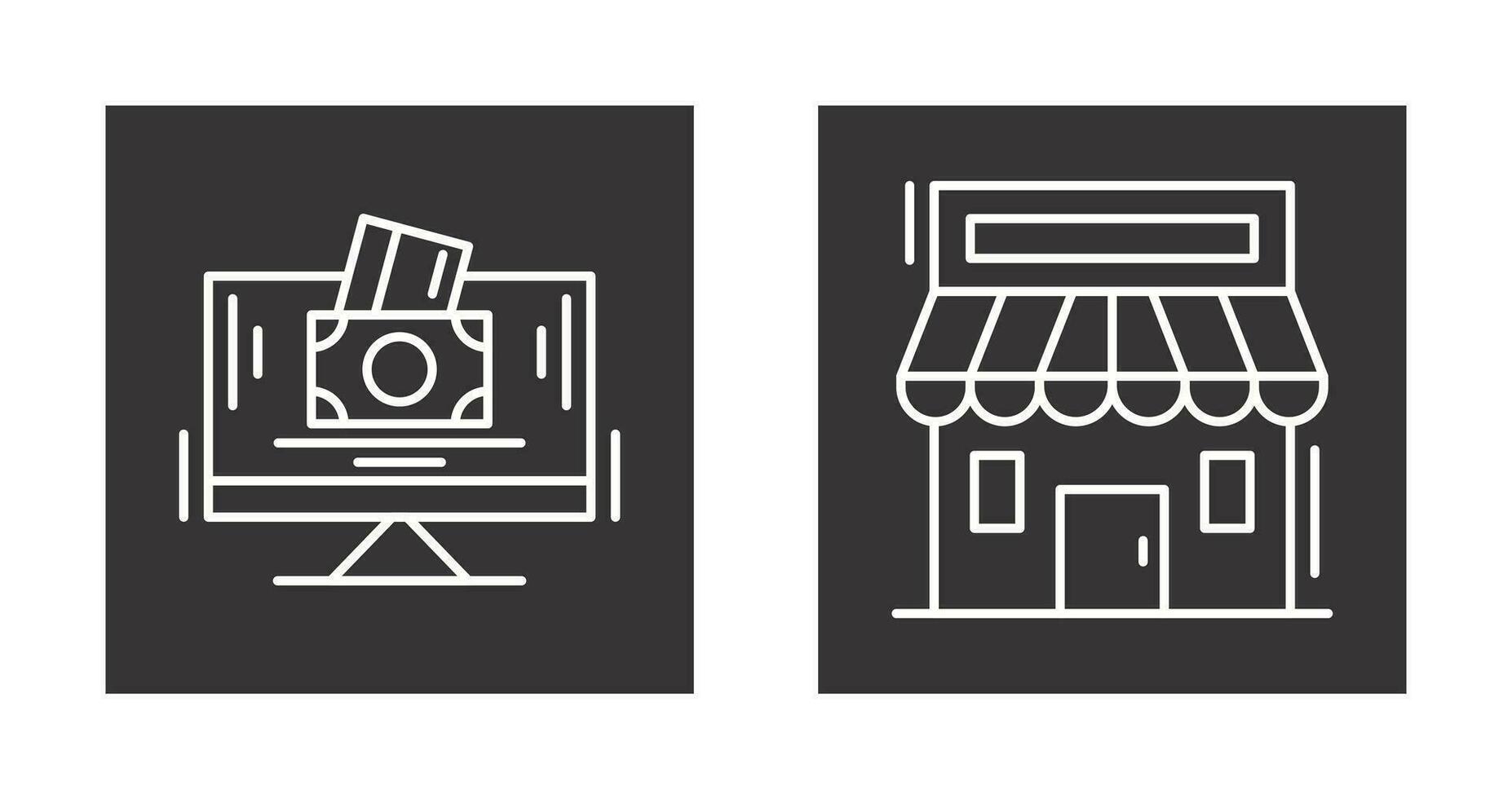 Payment Option and Retail Place Icon vector