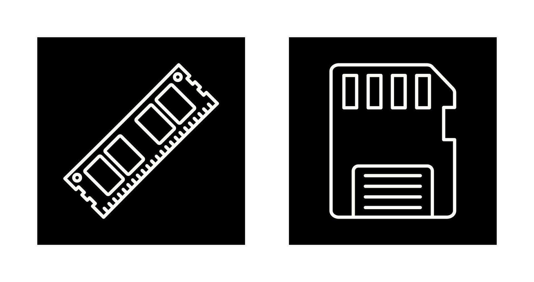 Ram and Memory Card Icon vector