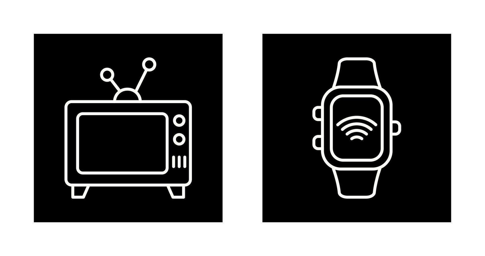Television and Smart Watch Icon vector