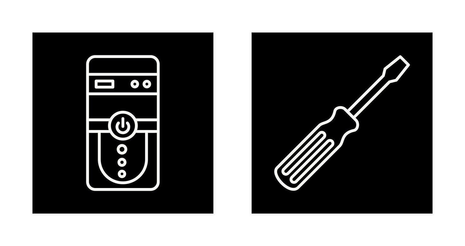 Cpu and Screw driver Icon vector