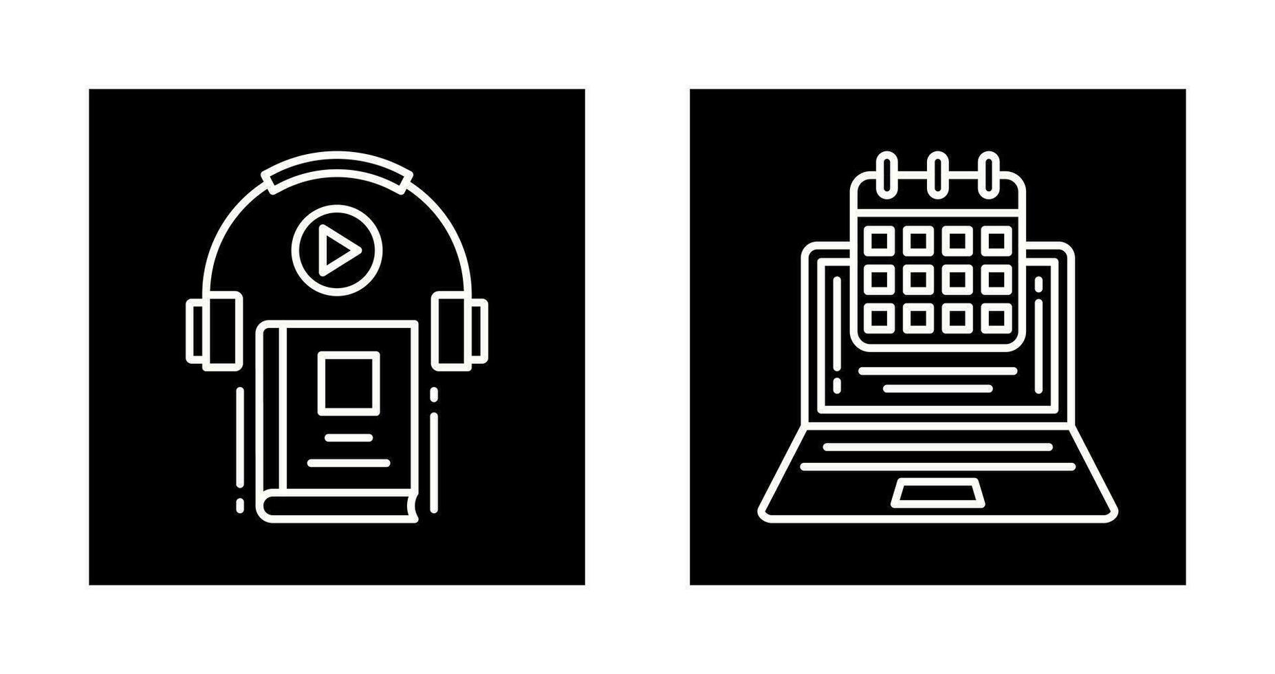 Timetable and Audio Book Icon vector