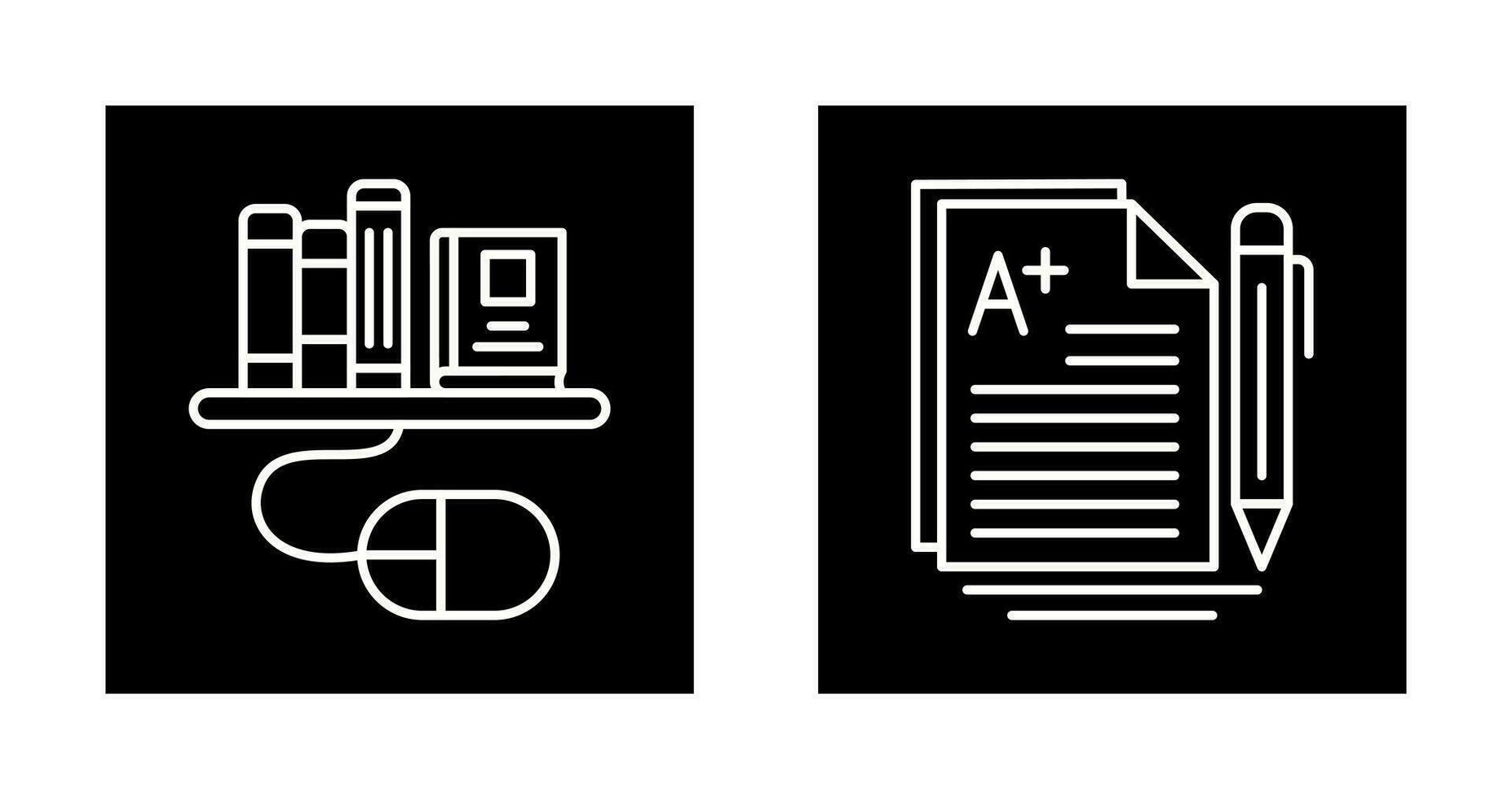 Digital Library and Essay Icon vector