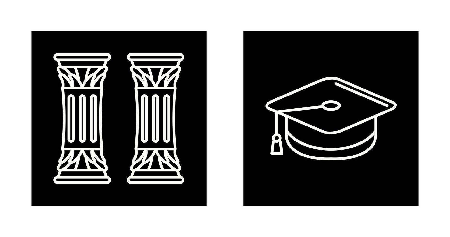Column and Mortarboard Icon vector