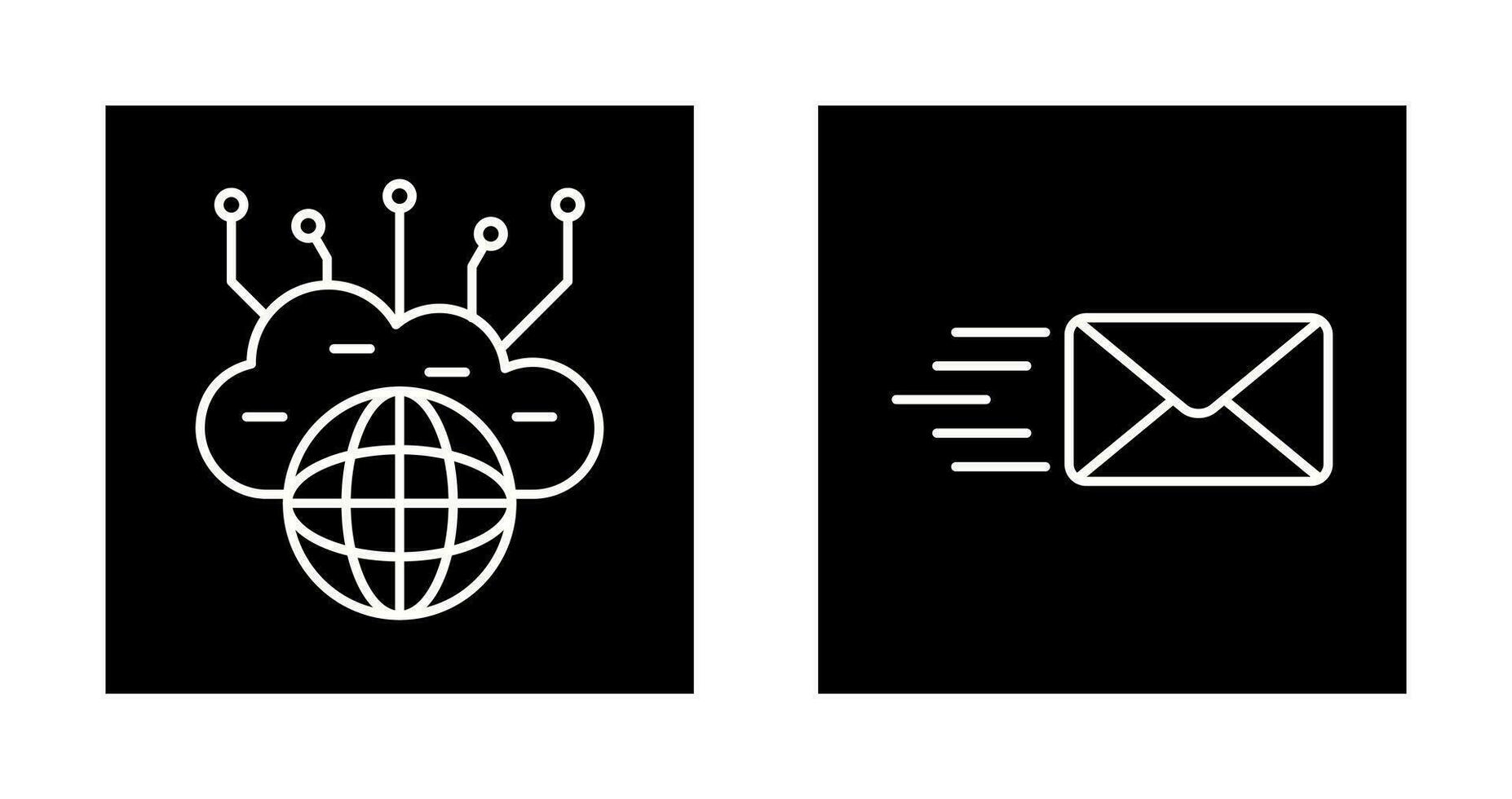 Computing Cloud and Mail Icon vector