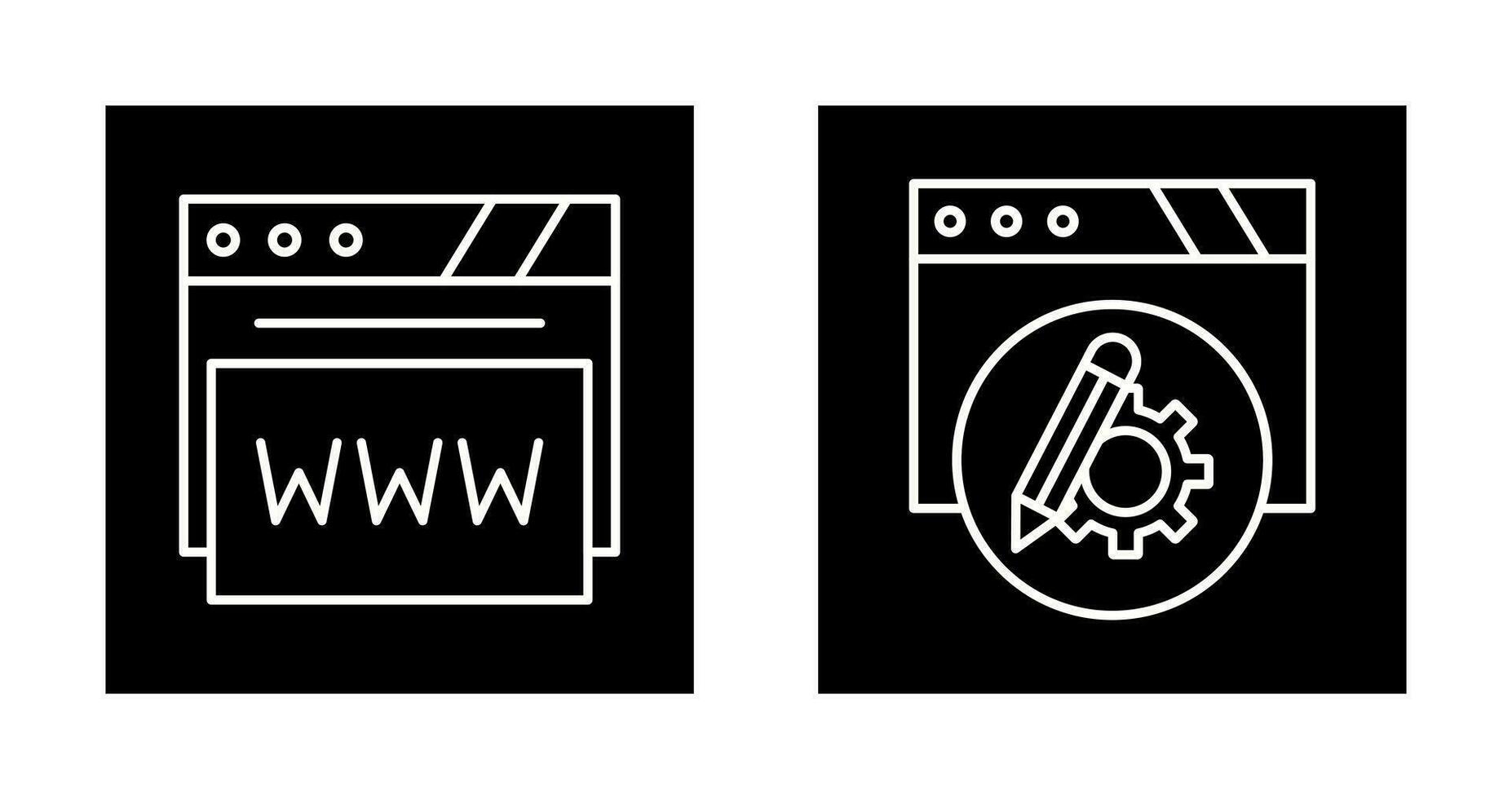Setting and Web Browser Icon vector
