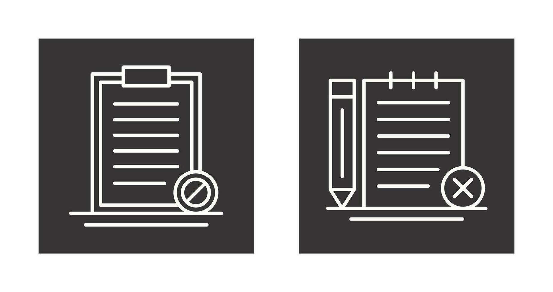 Prohibition and Unchecked Notes Icon vector