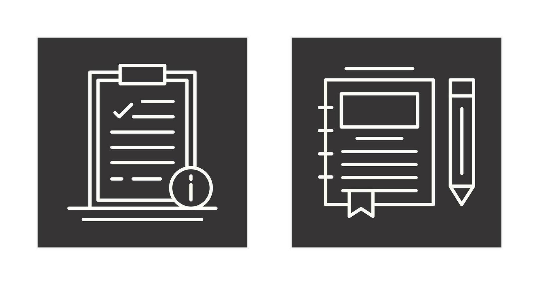 Info and Journal Icon vector