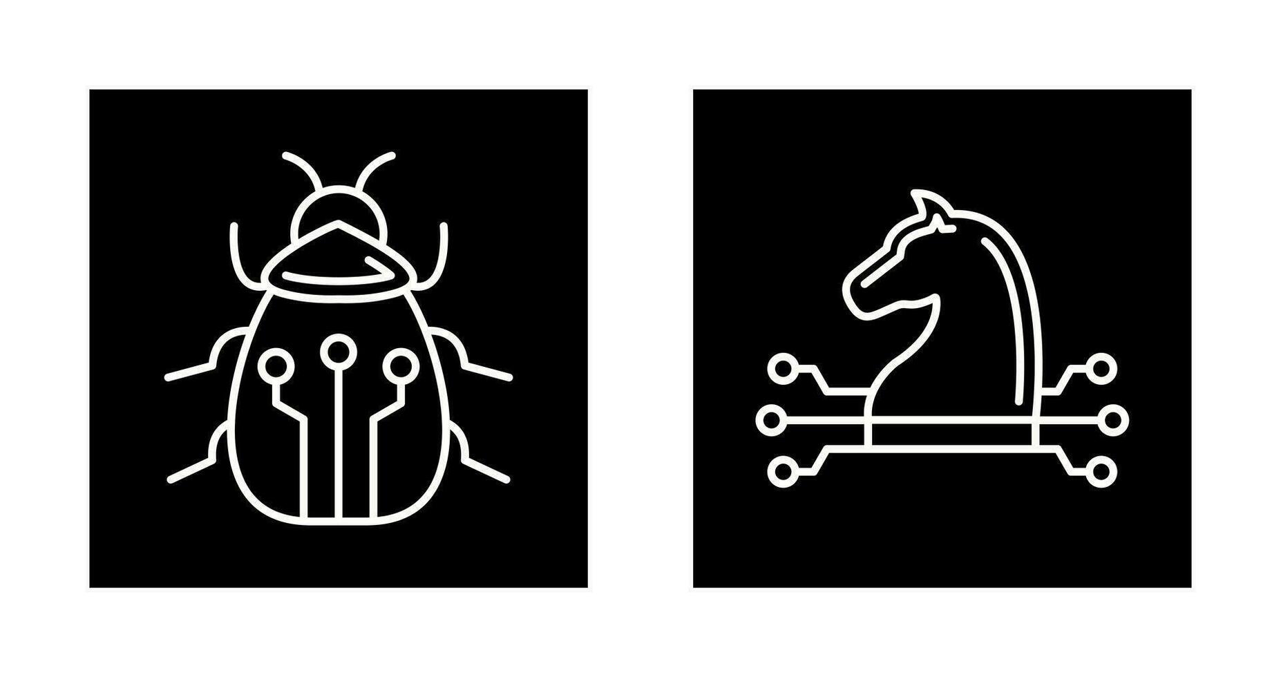 Bug and Trojan Icon vector