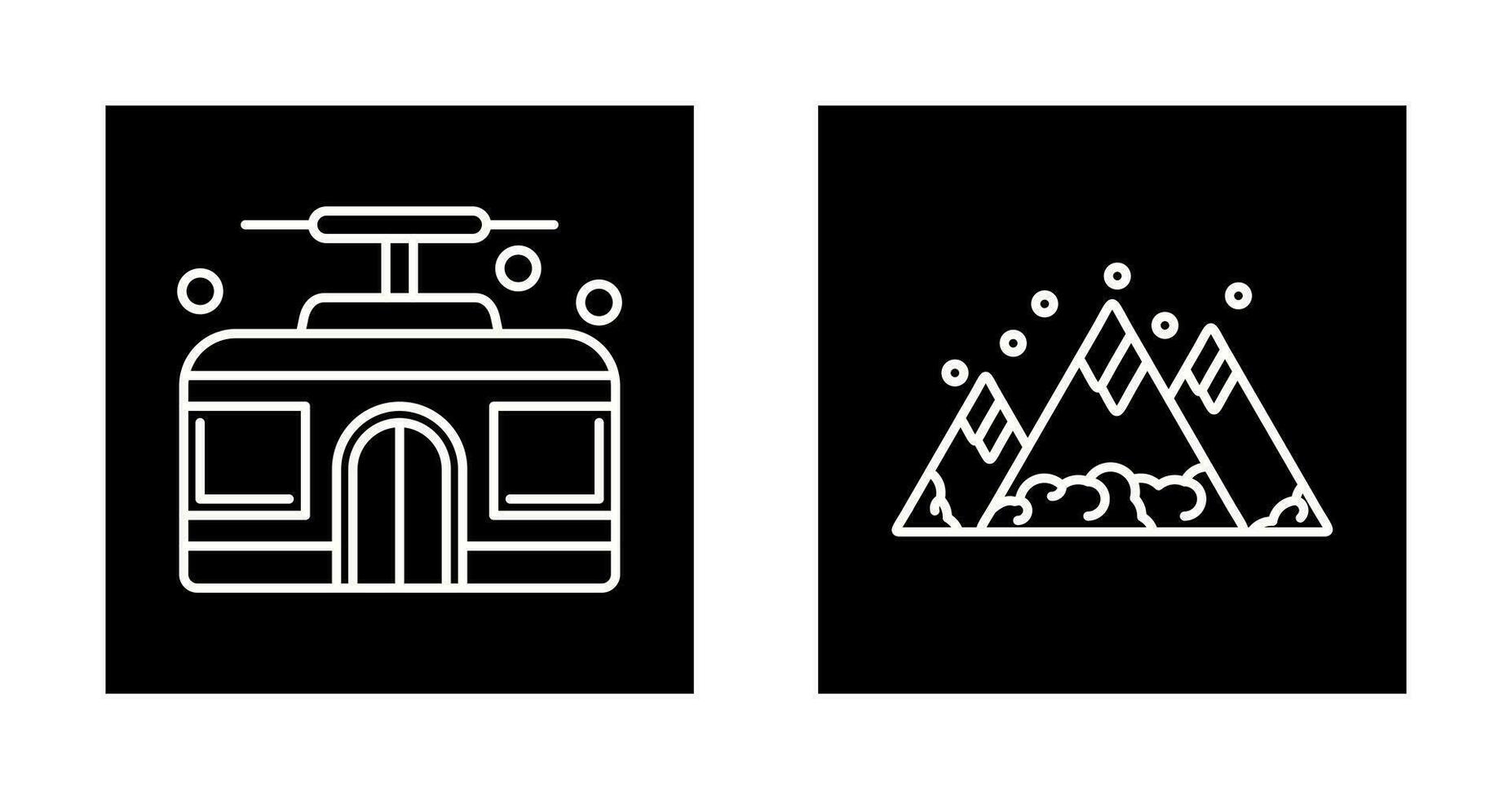 Mountain and Cable Car Icon vector