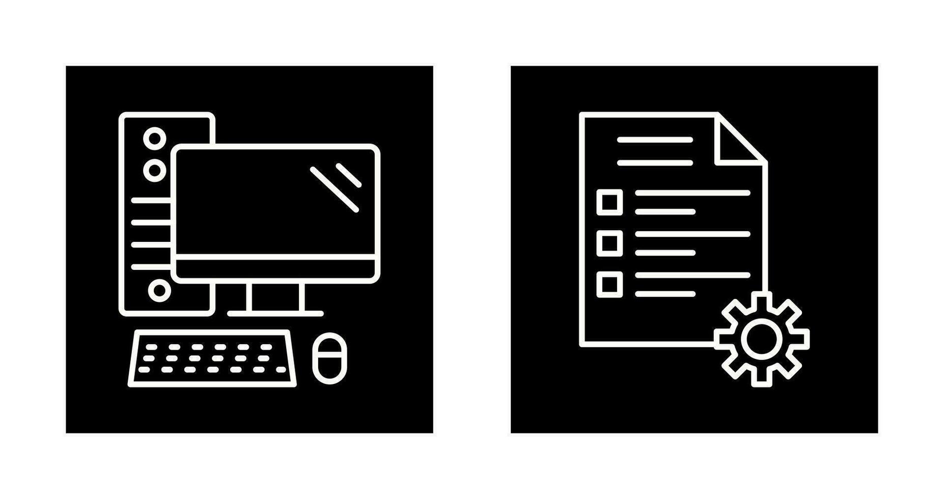 Computer and Test Icon vector
