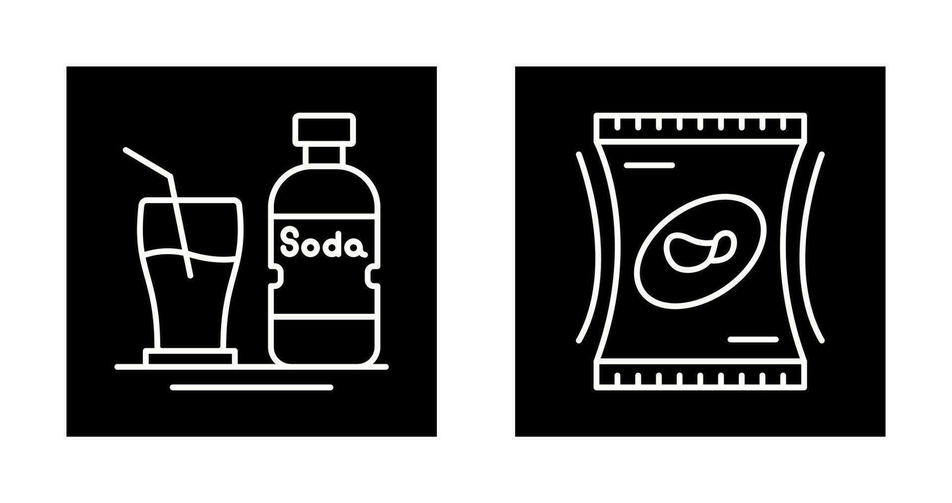 soda y bocadillo icono vector