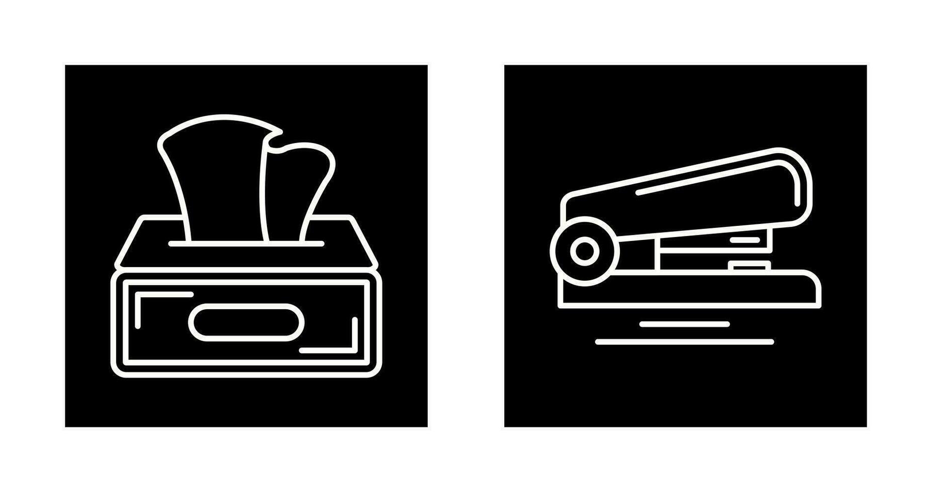 Tissue Box and Stapler Icon vector