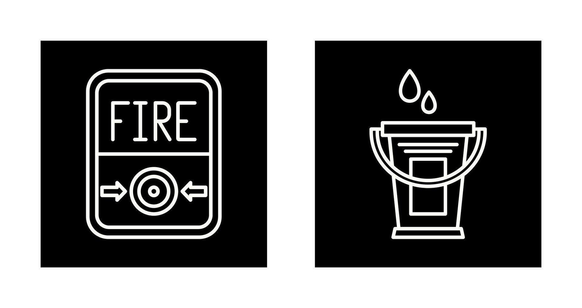 Fire Button and Water Bucket Icon vector