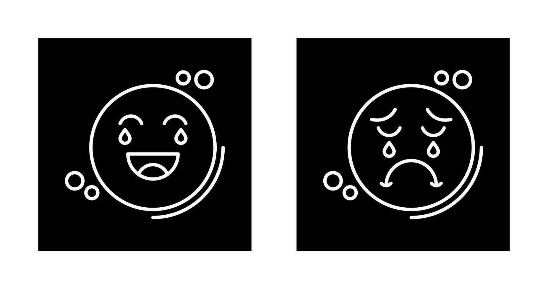 Loughing and Unhappy Icon vector