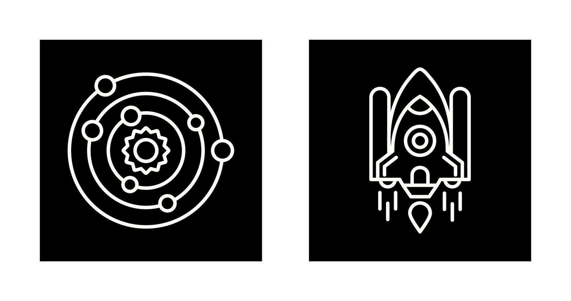 solar systems and space shuttle Icon vector