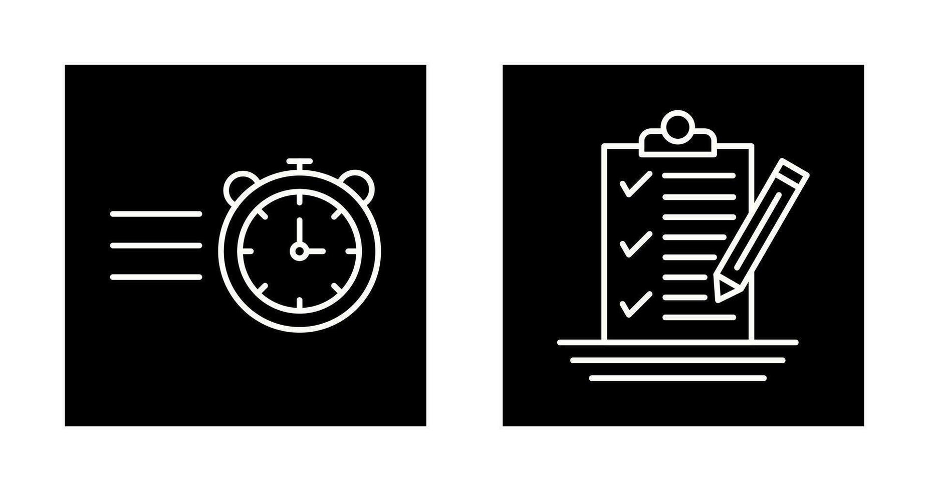 Stopwatch and Check List Icon vector