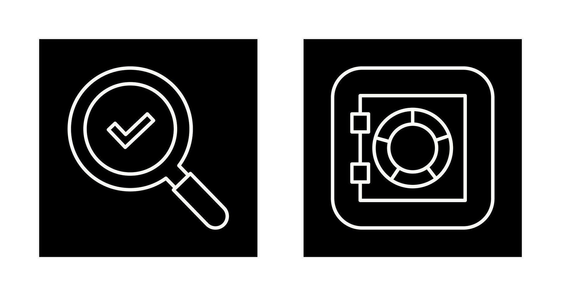 Magnifying Glass and Safe Box Icon vector