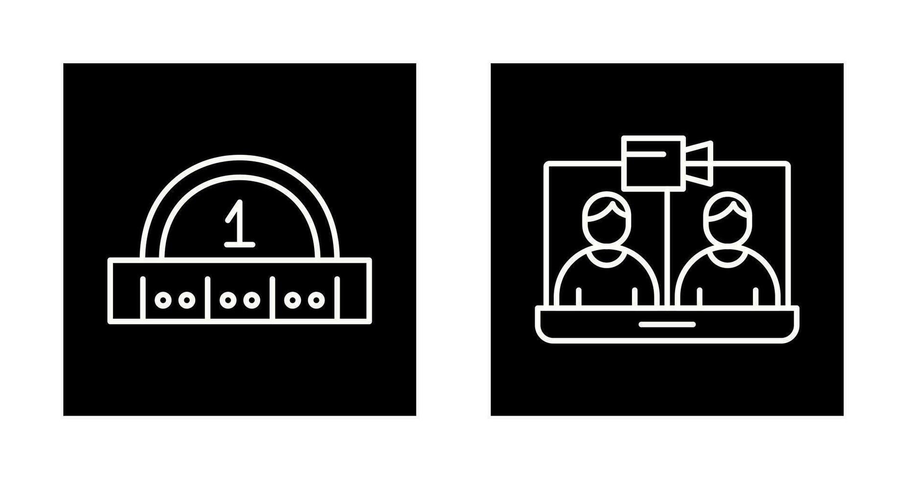 Video Conference and Ruler Icon vector