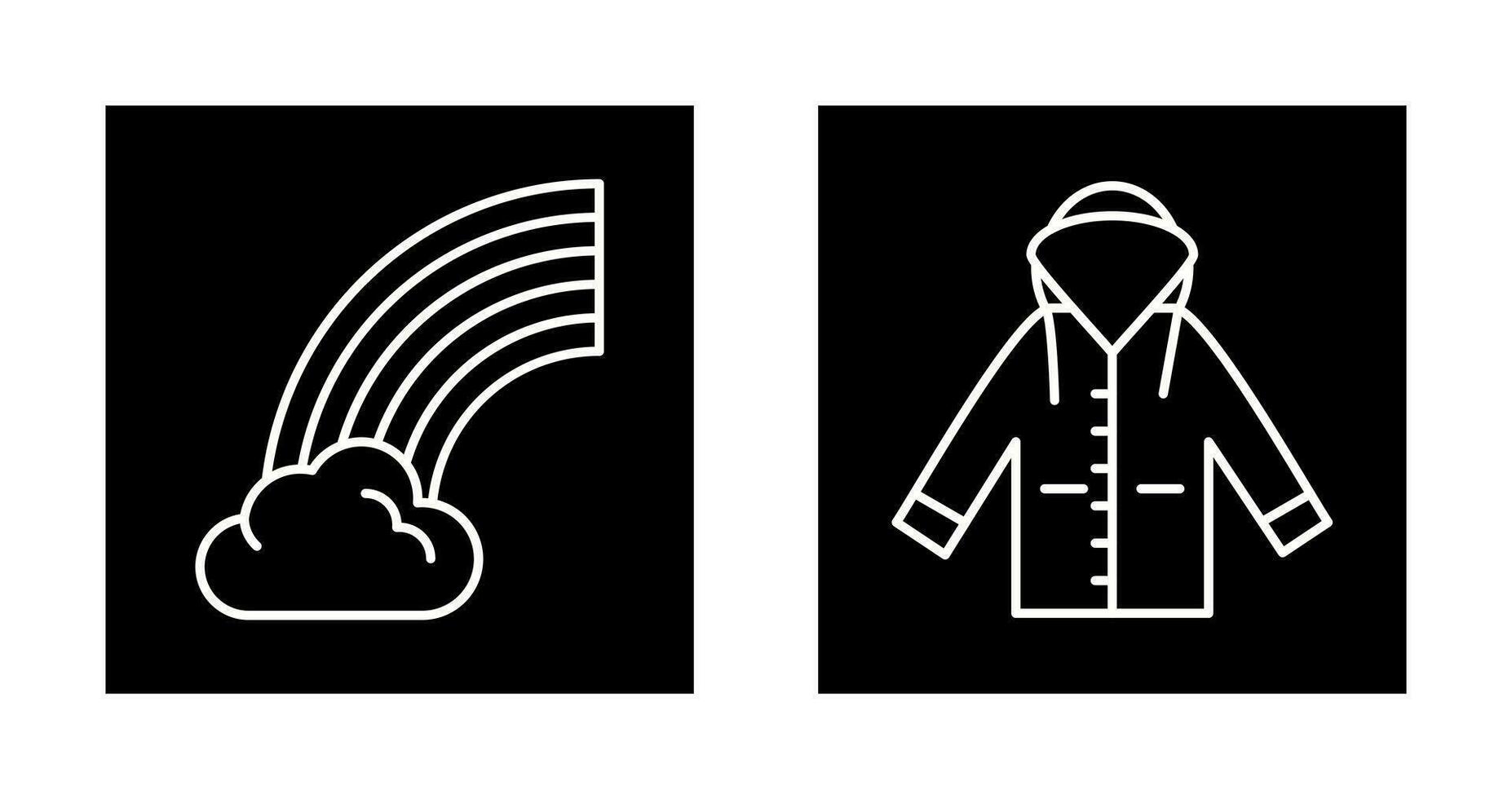 Rainbow and Raincoat Icon vector