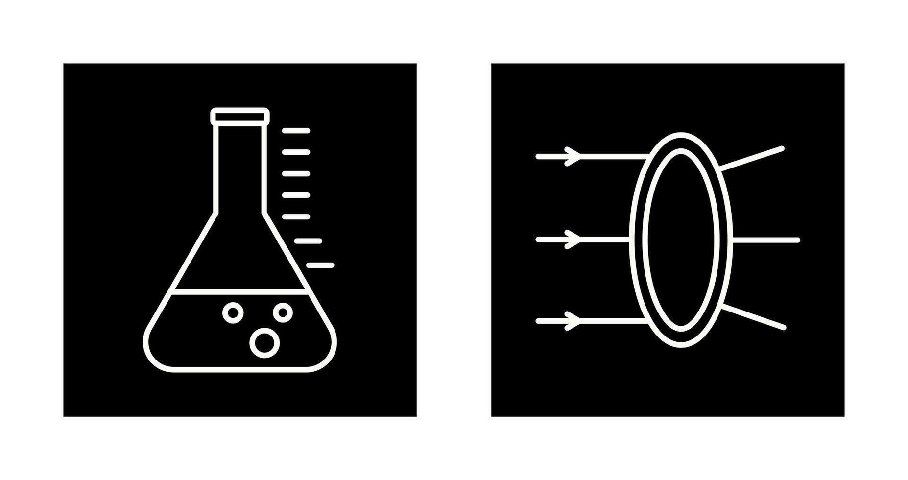 Refraction and beaker Icon vector