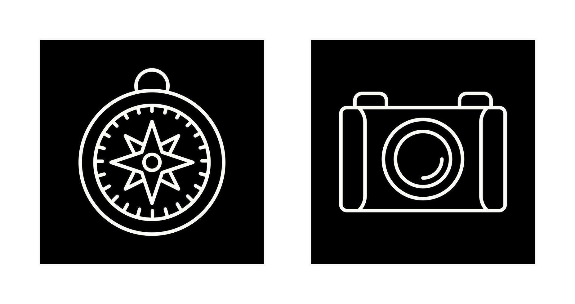 Compass and Camera Icon vector