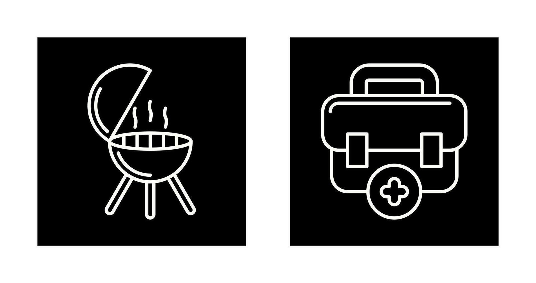 Bbq and First Aid Icon vector