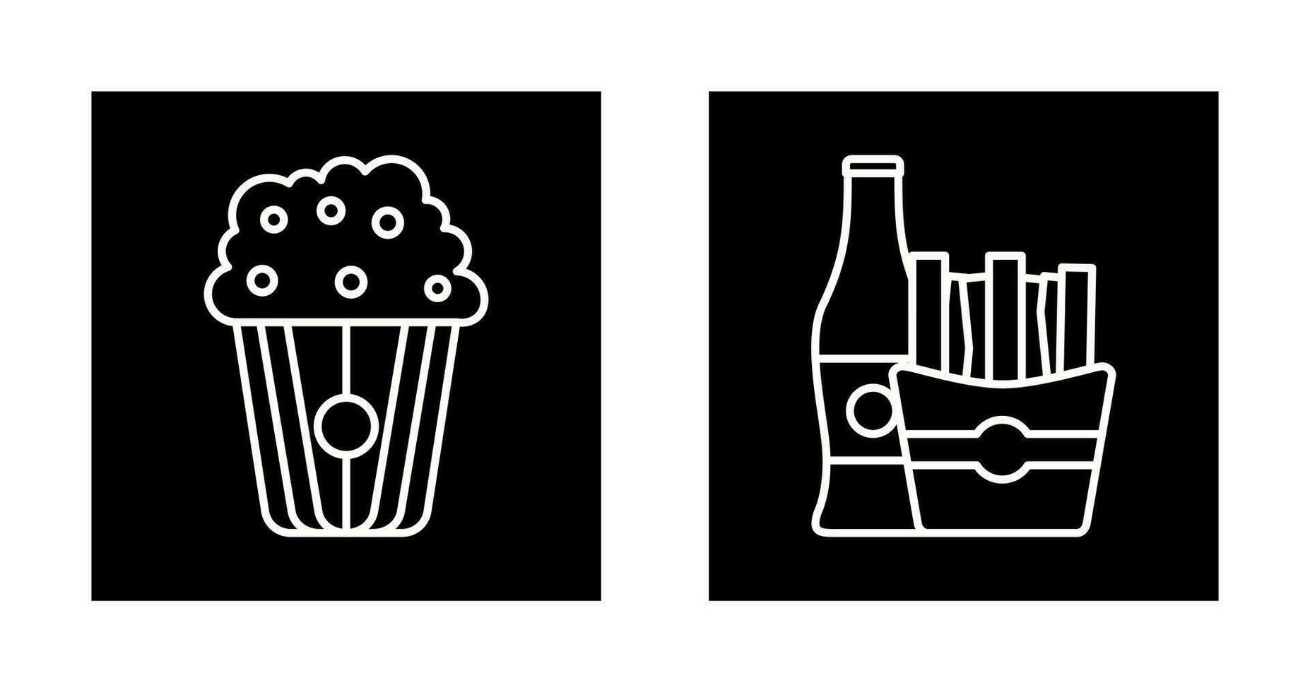 Pop corn and French  Icon vector
