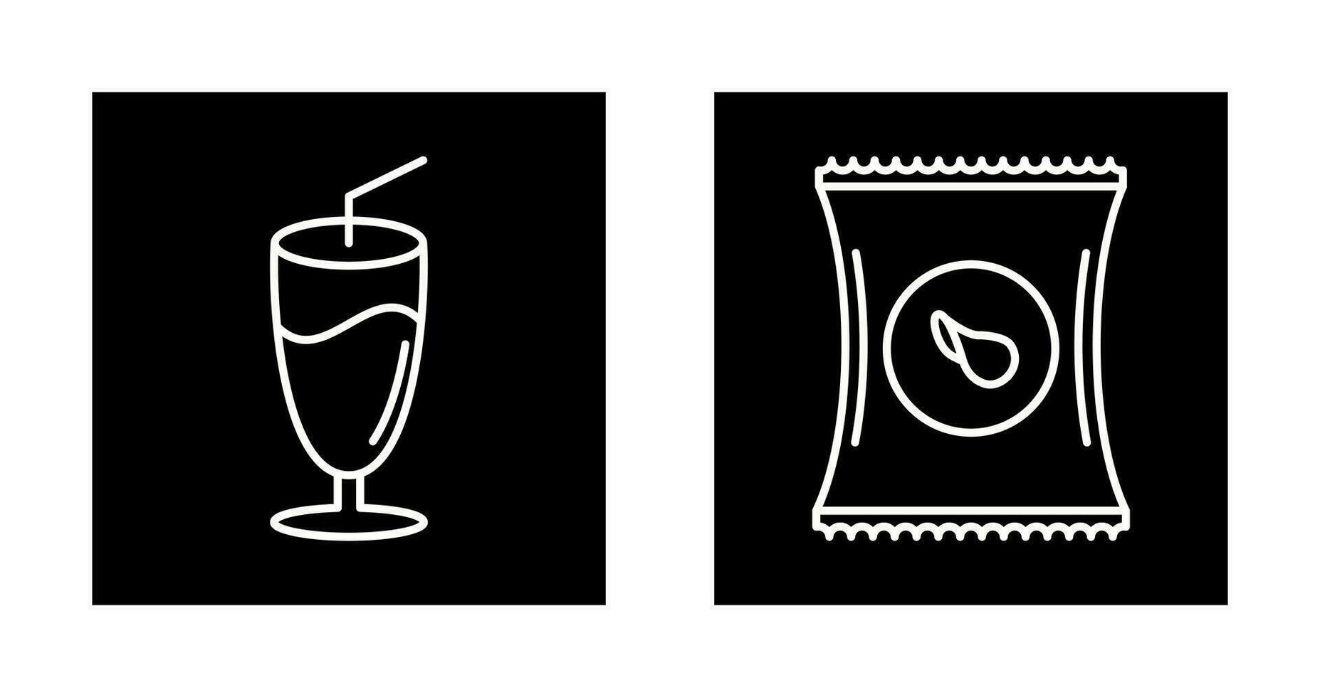 Milkshake and Chips Icon vector