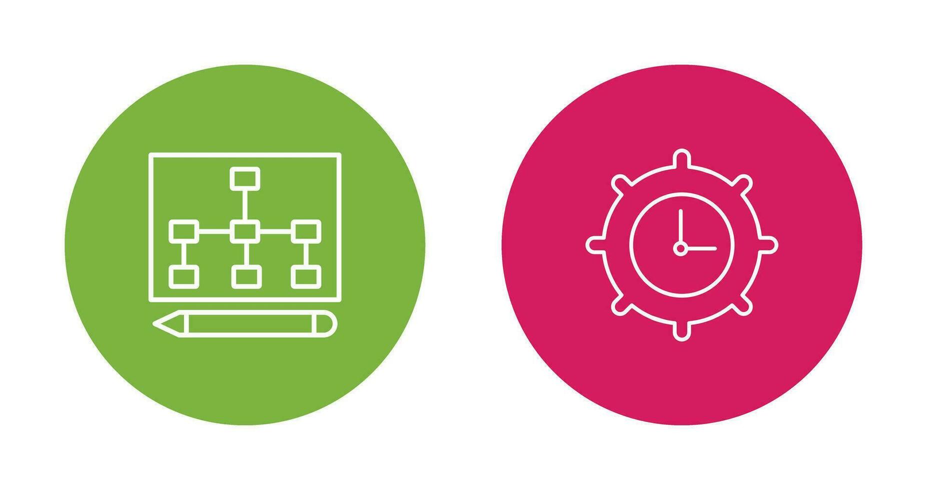 draw hierarchy and time setting  Icon vector