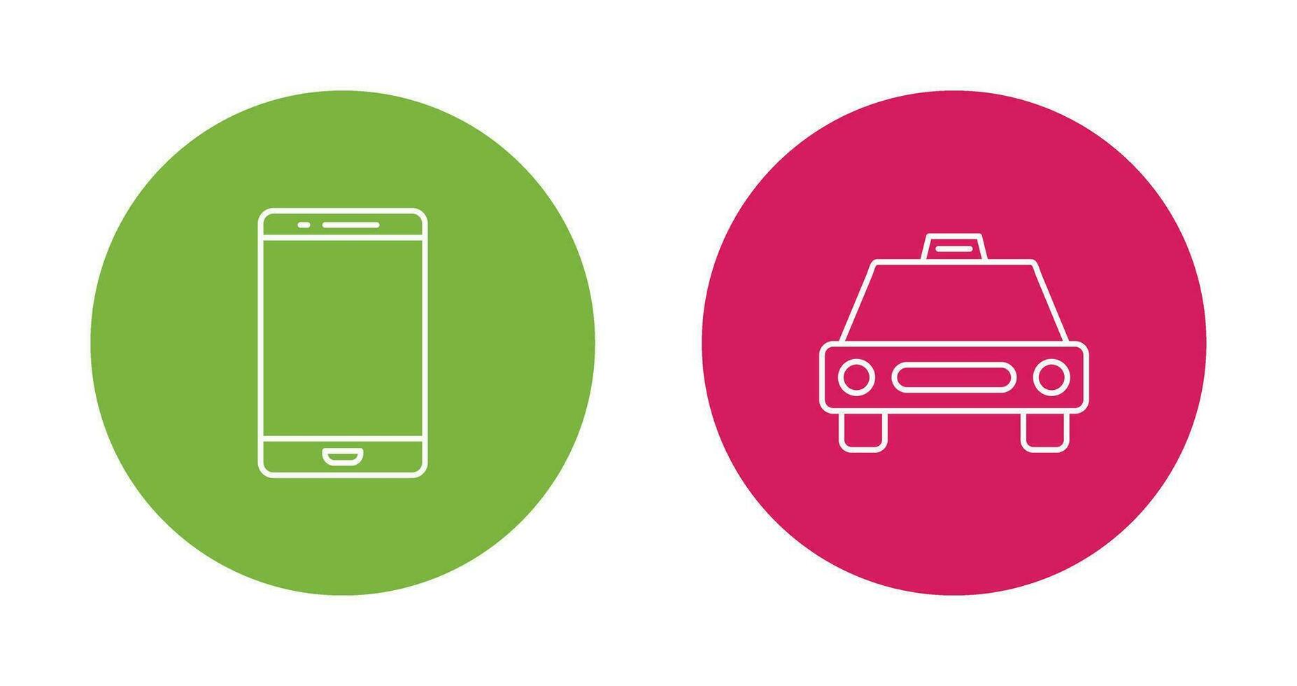 cell phone and cab  Icon vector