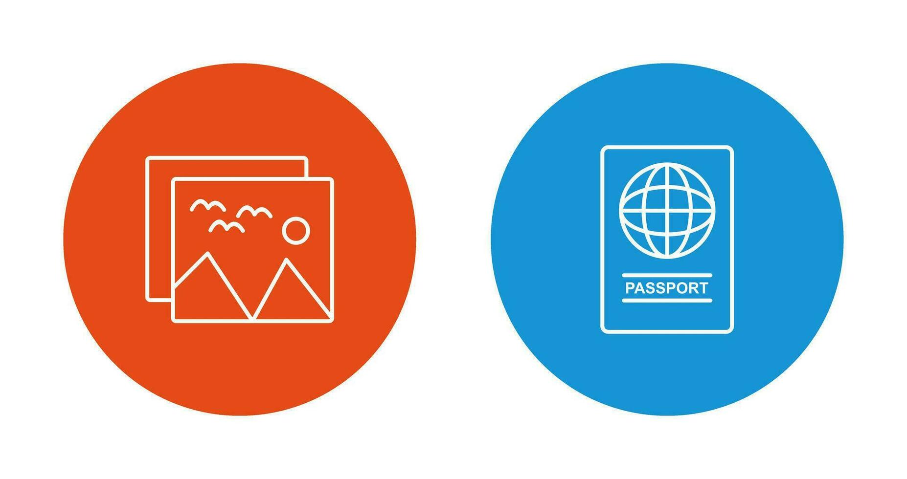 pictures and passport Icon vector