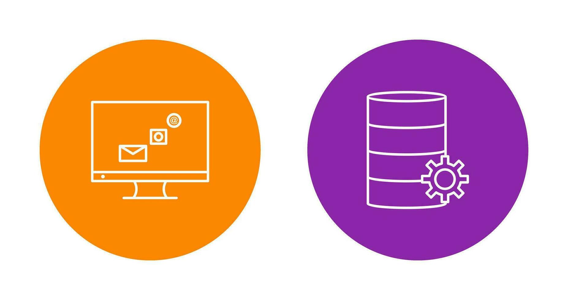digital marketing and database management Icon vector