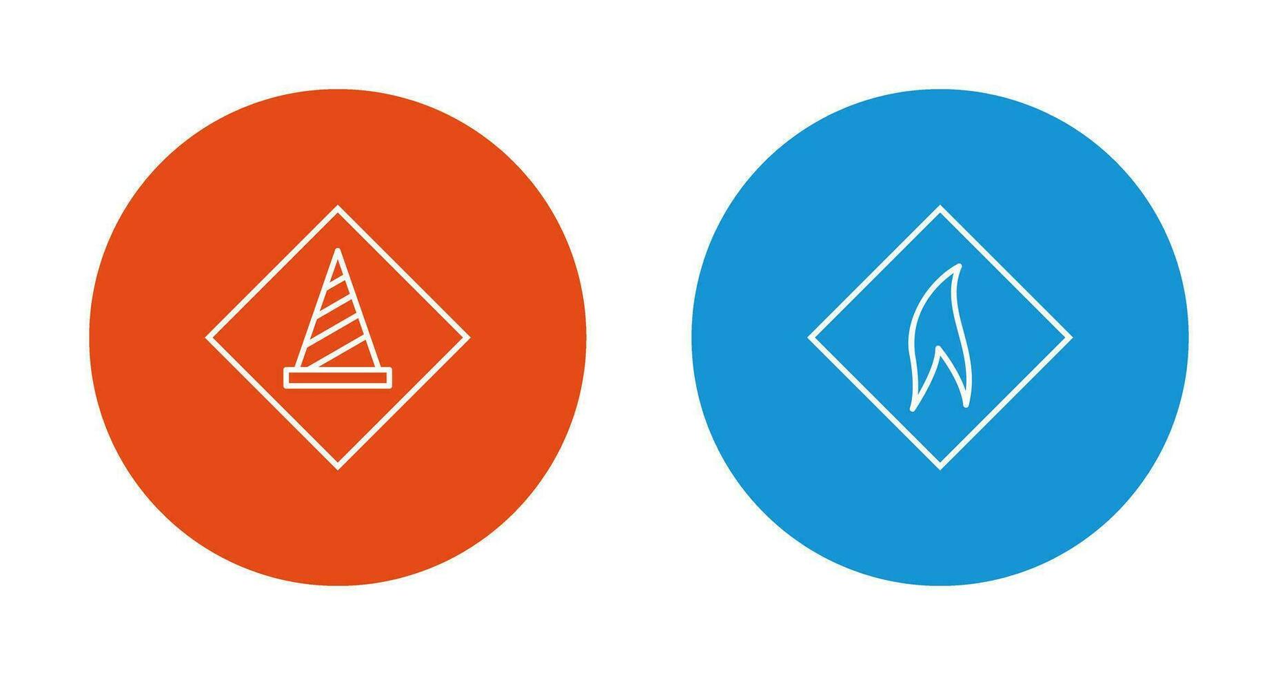 under construction and flammable material  Icon vector