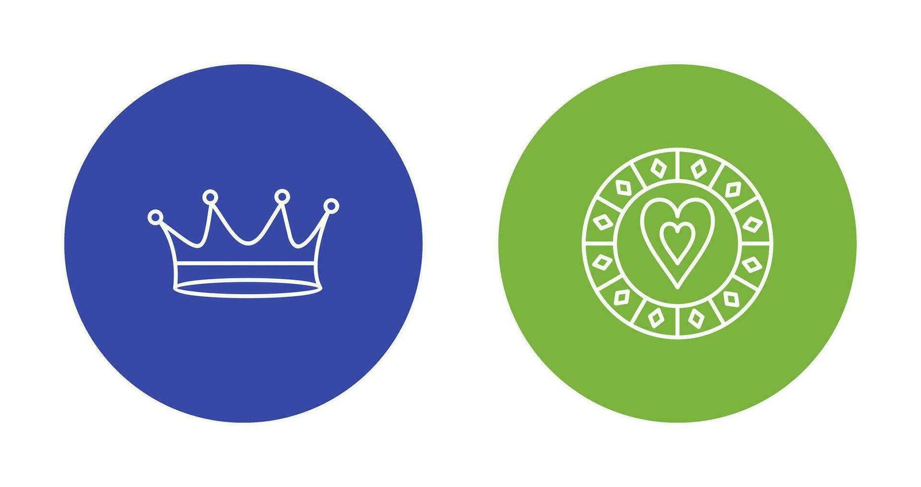 king crown and heart chip Icon vector