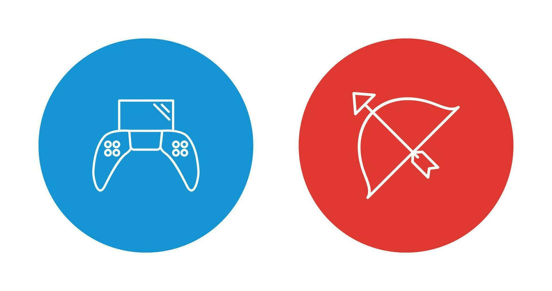 Play Station and Archery Icon vector