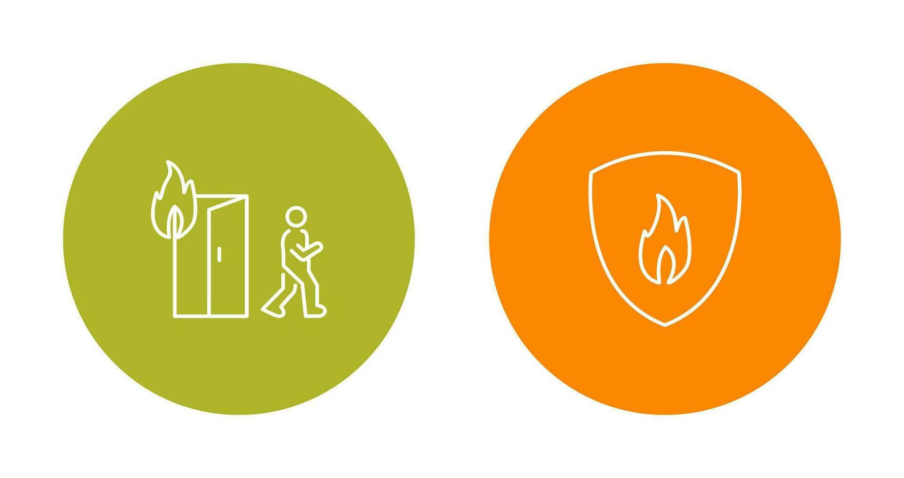 running from fire and fire shield  Icon vector