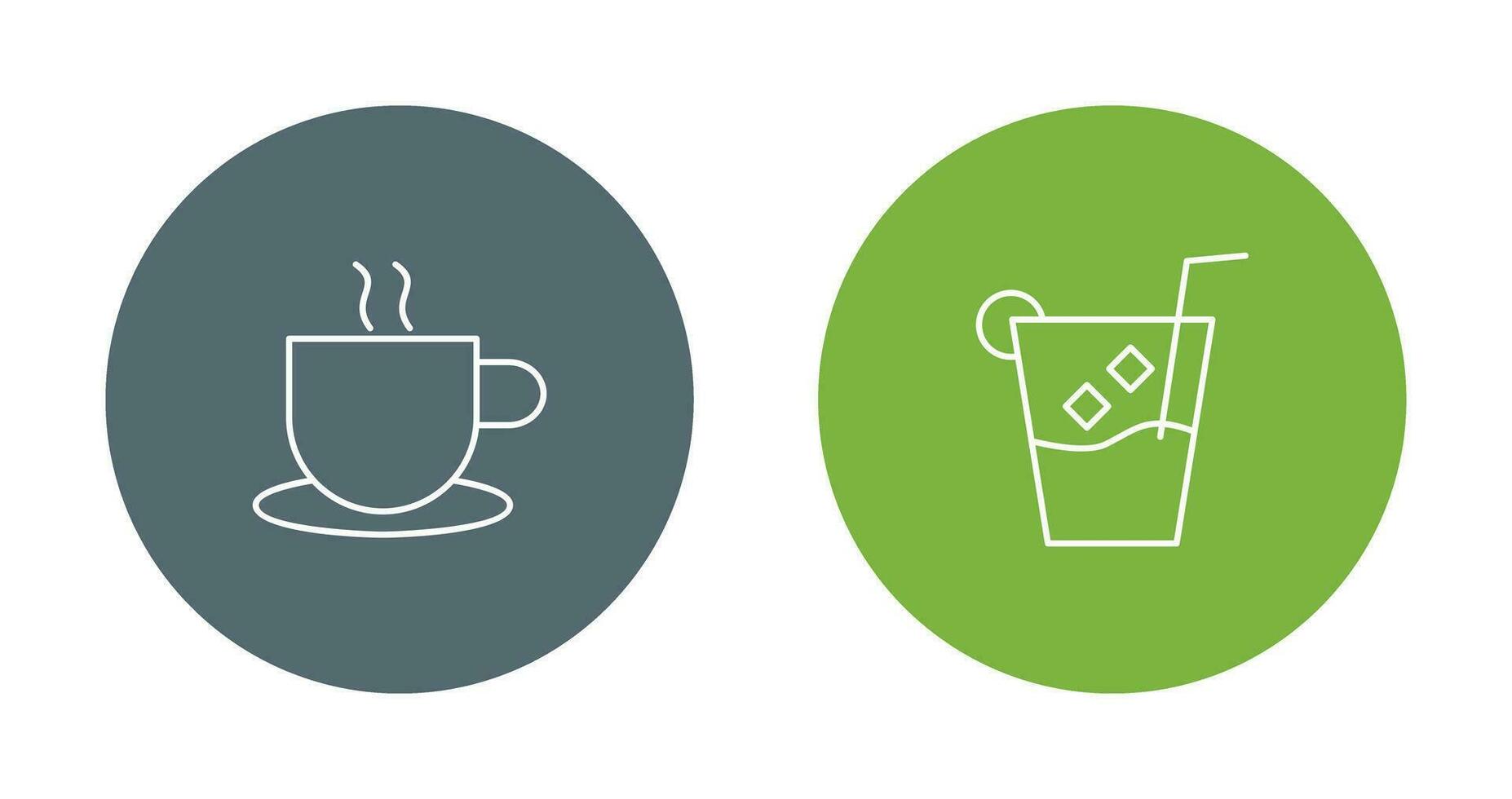 hot coffee and whiskey sour Icon vector