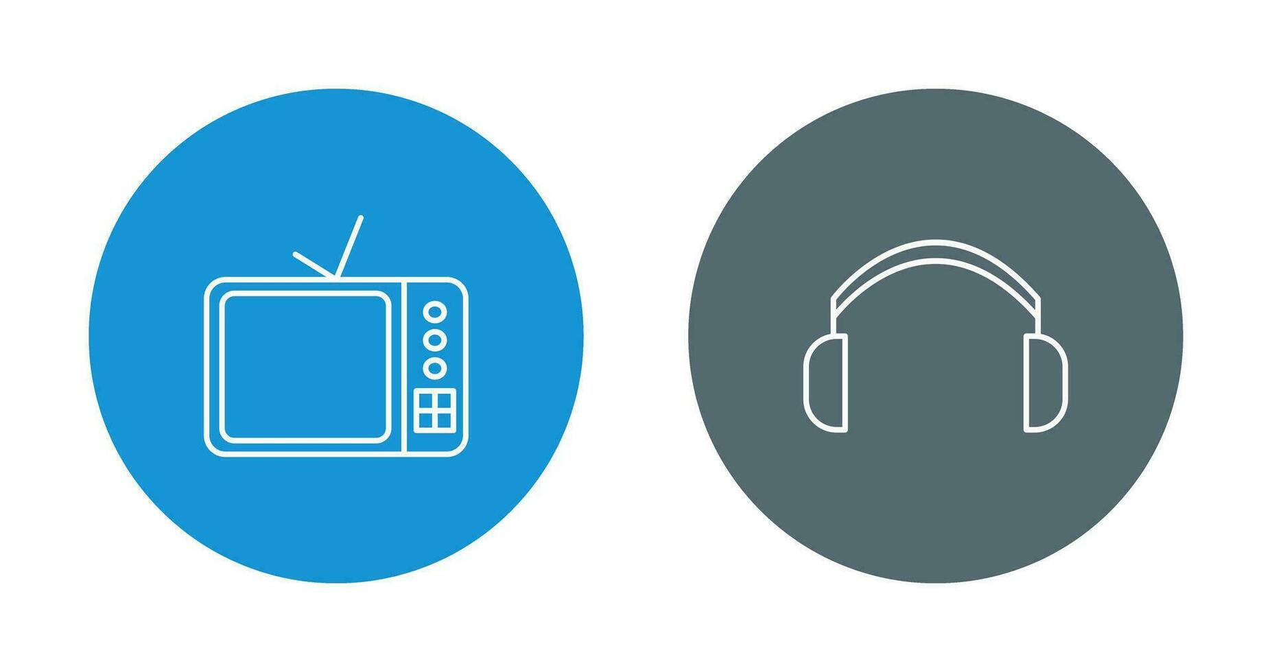 TV Set and Headphones Icon vector